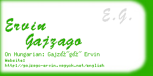 ervin gajzago business card